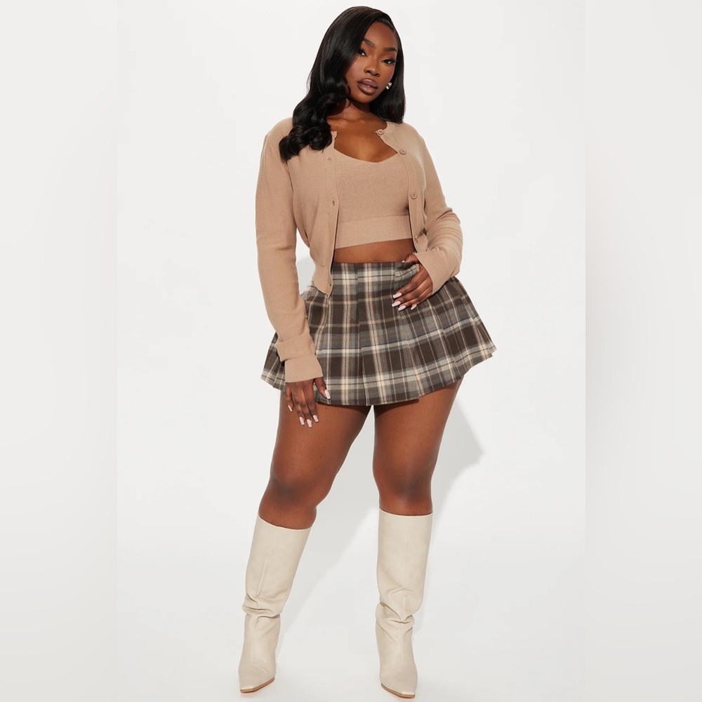 Fashion Nova Stay with You Plaid Skort